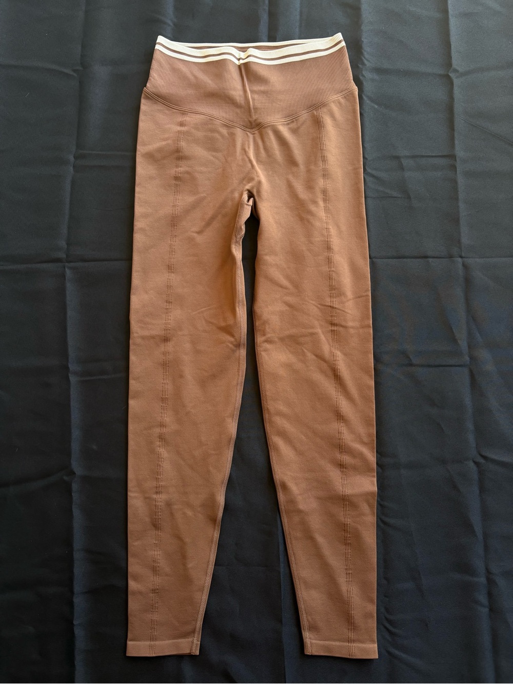 PINK Victoria's Secret Brown High-Rise Leggings with Contrast Waistband